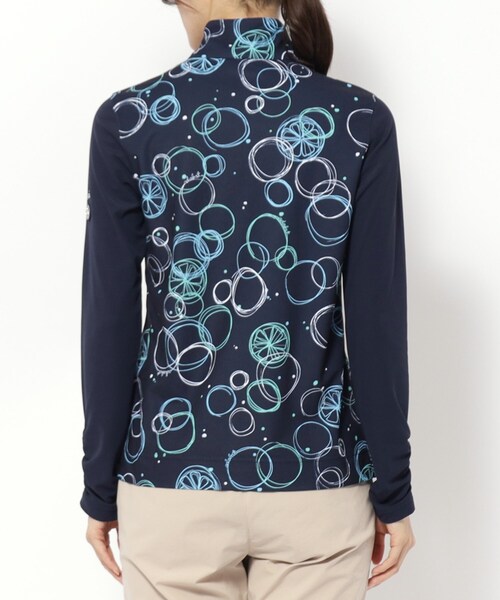 adabat（アダバット）の「UVカット/吸水速乾 バブルプリントハーフジッププルオーバー（Tシャツ/カットソー・レディース・サックスブルー系/ネイビー系・40/38/36/42）」の10枚目の写真