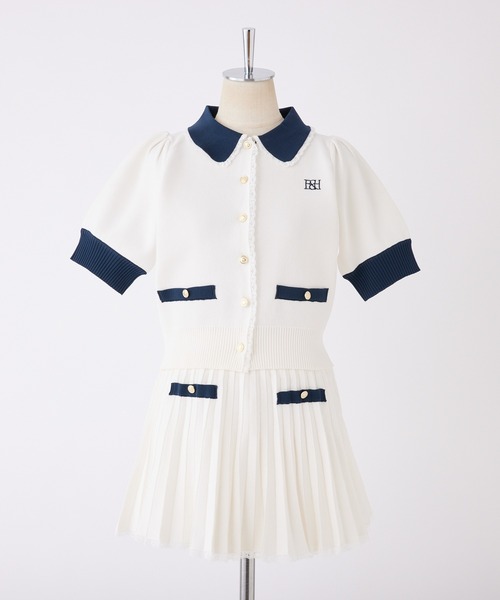 NICECLAUP ナイスクラップ ポロ襟半袖ニットセットアップ