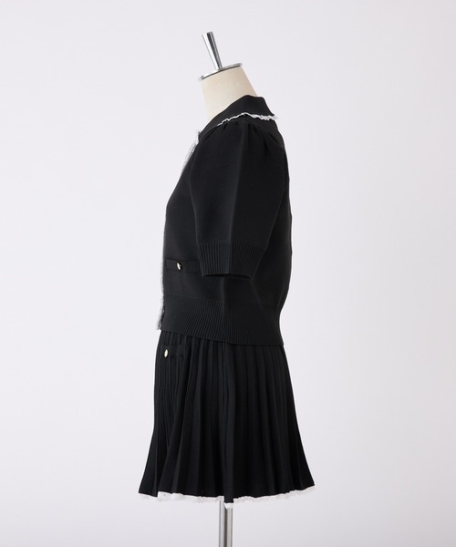one after another NICE CLAUP（ワンアフターアナザーナイスクラップ）の「【新色追加！】ポロ襟半袖ニットセットアップ（ワンピース・レディース・グレー/ホワイト/ブラック/ネイビー/アイボリー・FREE）」の9枚目の写真