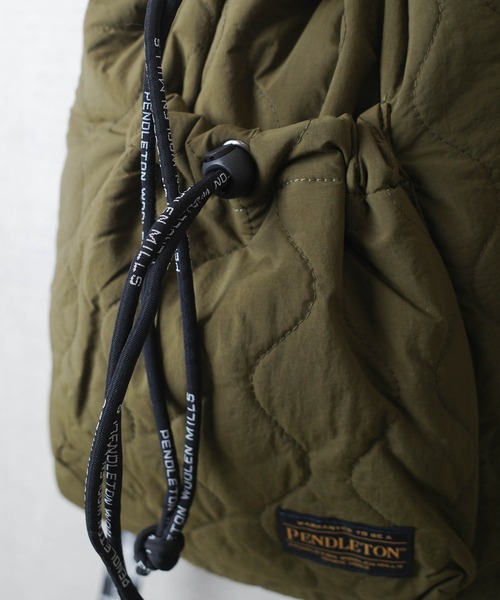 PENDLETON（ペンドルトン）の「【PE2】【PENDLETON/ペンドルトン】QUILTING KNAPSACK キルティング ナップサック（バックパック/リュック・レディース・ブラック/オリーブドラブ・FREE）」の17枚目の写真