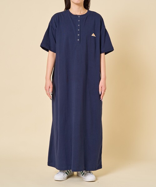 THREE FIFTY STANDARD ヘンリーネックカットソーワンピース