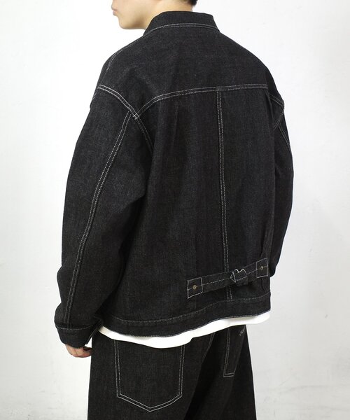 Sourcream（サワークリーム）の「【Sourcream/サワークリーム】ブラックデニムジャケット / 日本製（デニムジャケット・レディース・ブラック・FREE）」の3枚目の写真
