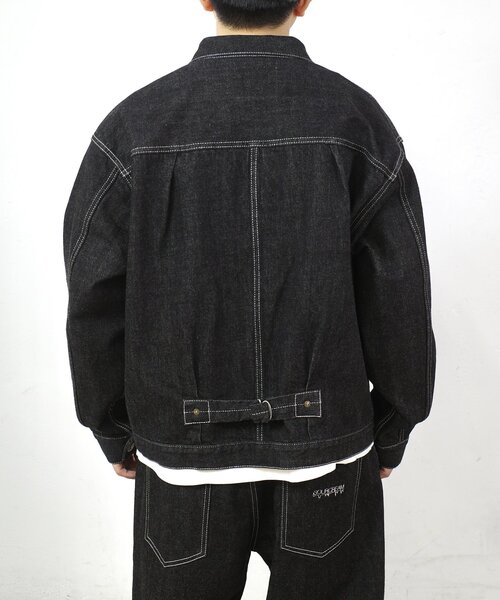 Sourcream（サワークリーム）の「【Sourcream/サワークリーム】ブラックデニムジャケット / 日本製（デニムジャケット・レディース・ブラック・FREE）」の4枚目の写真