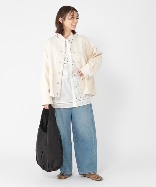 スタジオクリップ◆ナチュラルバイクリップ◆パッチワークレース 半袖シャツ natural by clip》レースパッチワークブラウス | [公式