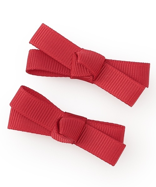 petit main（プティマイン）の「リボンヘアクリップ2P（バレッタ/ヘアクリップ・キッズ・アイボリー/サックスブルー/レッド/ピンク/ネイビー・F）」の5枚目の写真