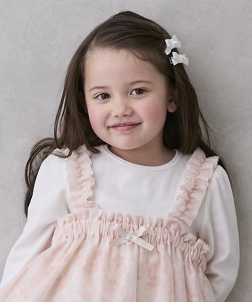 petit main（プティマイン）の「リボンヘアクリップ2P（バレッタ/ヘアクリップ・キッズ・アイボリー/サックスブルー/レッド/ピンク/ネイビー・F）」の7枚目の写真