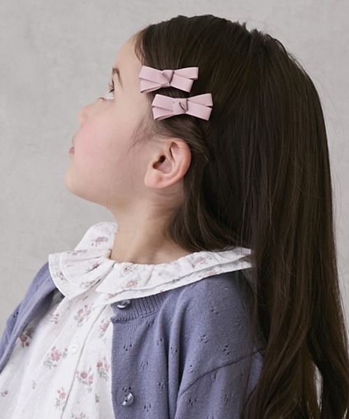 petit main（プティマイン）の「リボンヘアクリップ2P（バレッタ/ヘアクリップ・キッズ・アイボリー/サックスブルー/レッド/ピンク/ネイビー・F）」の10枚目の写真