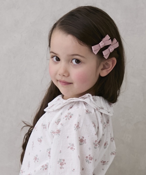 petit main（プティマイン）の「リボンヘアクリップ2P（バレッタ/ヘアクリップ・キッズ・アイボリー/サックスブルー/レッド/ピンク/ネイビー・F）」の11枚目の写真