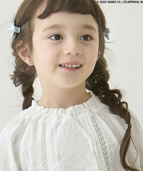 petit main（プティマイン）の「リボンヘアクリップ2P（バレッタ/ヘアクリップ・キッズ・アイボリー/サックスブルー/レッド/ピンク/ネイビー・F）」の15枚目の写真