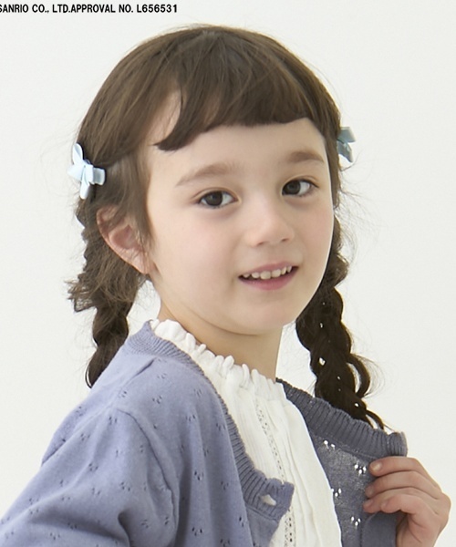 petit main（プティマイン）の「リボンヘアクリップ2P（バレッタ/ヘアクリップ・キッズ・アイボリー/サックスブルー/レッド/ピンク/ネイビー・F）」の16枚目の写真