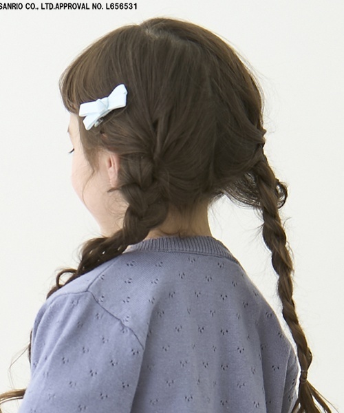 petit main（プティマイン）の「リボンヘアクリップ2P（バレッタ/ヘアクリップ・キッズ・アイボリー/サックスブルー/レッド/ピンク/ネイビー・F）」の17枚目の写真