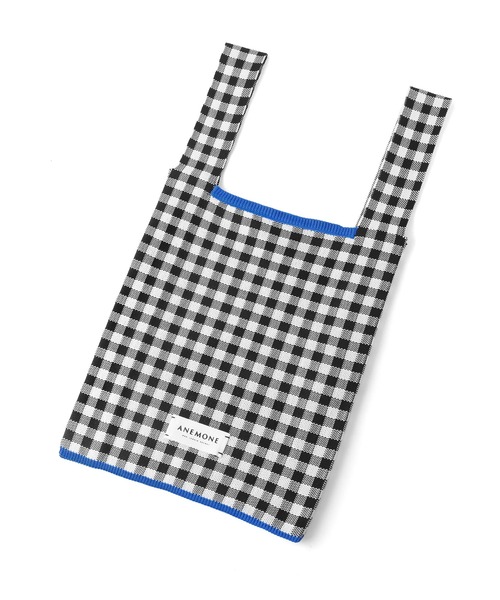 ANEMONE（アネモネ）の「ギンガムチェックニットバッグ（トートバッグ・レディース・レッド/グリーン/オレンジ/クリアブルー/ブラック・FREE）」の10枚目の写真