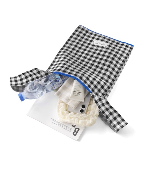 ANEMONE（アネモネ）の「ギンガムチェックニットバッグ（トートバッグ・レディース・レッド/グリーン/オレンジ/クリアブルー/ブラック・FREE）」の14枚目の写真