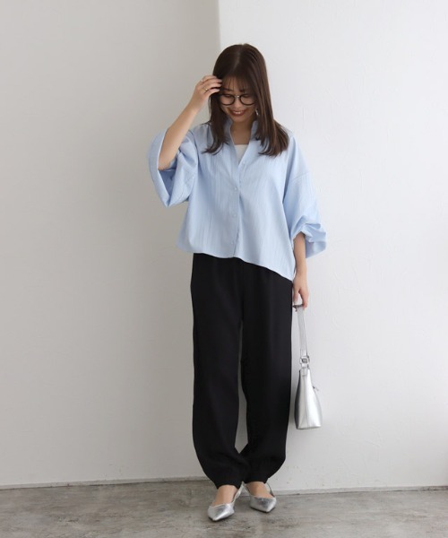 Pierrot(ピエロ)の「とろみジョガーパンツ(その他パンツ・レディース・グレイッシュベージュ/ブラック・M/PM/L)」の10枚目の写真