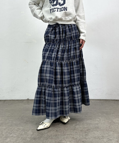 WHO'S WHO gallery（フーズフーギャラリー）の「ギャザーロングスカート（スカート・レディース・ブラック/ホワイト/ネイビー・FREE）」の3枚目の写真