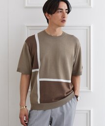 カラーブロッキング プルオーバー ニット