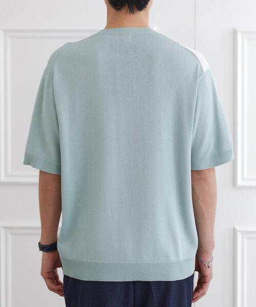 TAKEO KIKUCHI（タケオキクチ）の「カラーブロッキング プルオーバー ニット（ニット/セーター・メンズ・ライトグレー系4/グリーン系5/レッド系/ブラウン系5・01/02/03/04）」の21枚目の写真