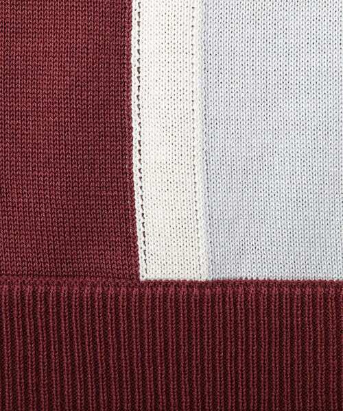 TAKEO KIKUCHI（タケオキクチ）の「カラーブロッキング プルオーバー ニット（ニット/セーター・メンズ・ライトグレー系4/グリーン系5/レッド系/ブラウン系5・01/02/03/04）」の5枚目の写真