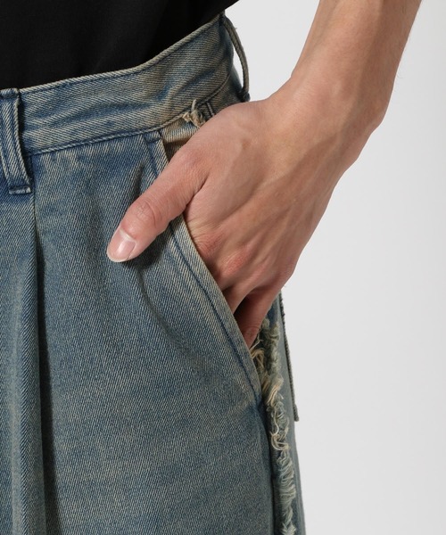 HARE(ハレ)の「クロスフリンジデニムパンツ(HARE)(デニムパンツ・メンズ・ブルー/グレー/ブラック・SMALL/MEDIUM)」の8枚目の写真