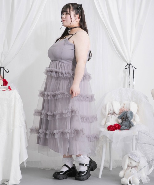 Diable baiser(ディアブルベーゼ)の「【4Lー6L】リボンデザインパット入りキャミトップス(キャミソール・レディース・ブラック/ホワイト・6L/5L/4L)」の22枚目の写真