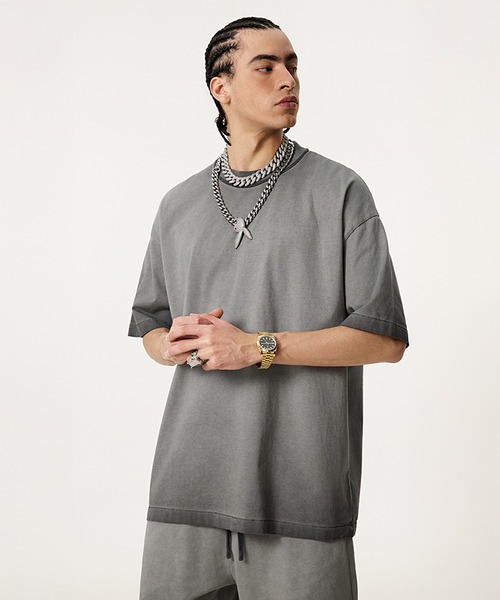 CORPUS TOKYO(コーパス トーキョー)の「【セットアップ対応】ヴィンテージウォッシュドTシャツ(Tシャツ/カットソー・メンズ・グレー/ダークブラウン/ブラック/ライトベージュ・3/1/2)」の3枚目の写真
