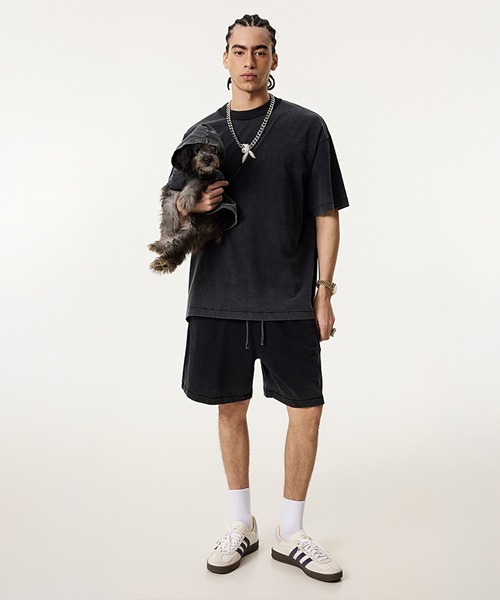 CORPUS TOKYO(コーパス トーキョー)の「【セットアップ対応】ヴィンテージウォッシュドTシャツ(Tシャツ/カットソー・メンズ・グレー/ダークブラウン/ブラック/ライトベージュ・3/1/2)」の9枚目の写真