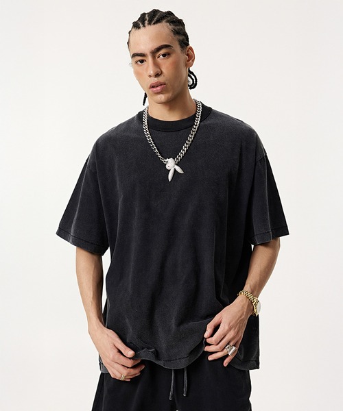 CORPUS TOKYO(コーパス トーキョー)の「【セットアップ対応】ヴィンテージウォッシュドTシャツ(Tシャツ/カットソー・メンズ・グレー/ダークブラウン/ブラック/ライトベージュ・3/1/2)」の8枚目の写真