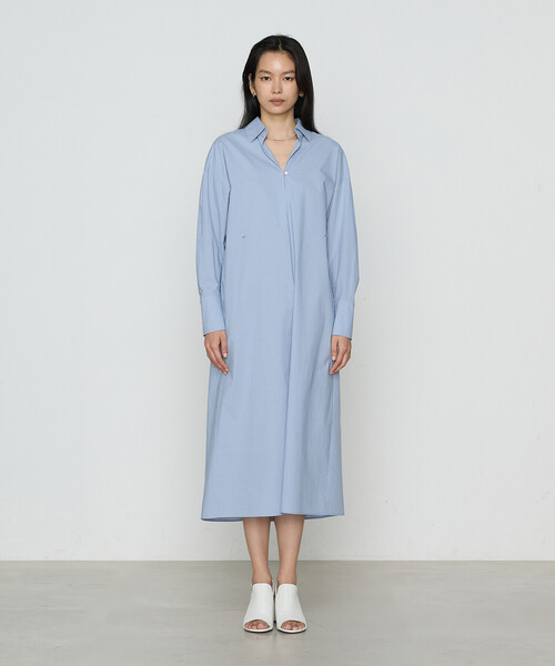 COMME CA（コムサ）の「コットンポプリンストライプ シャツワンピース（シャツワンピース・レディース・サックスブルー/ライトグレー・9号）」の6枚目の写真