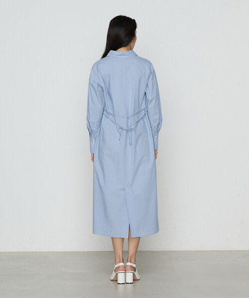 COMME CA（コムサ）の「コットンポプリンストライプ シャツワンピース（シャツワンピース・レディース・サックスブルー/ライトグレー・9号）」の8枚目の写真
