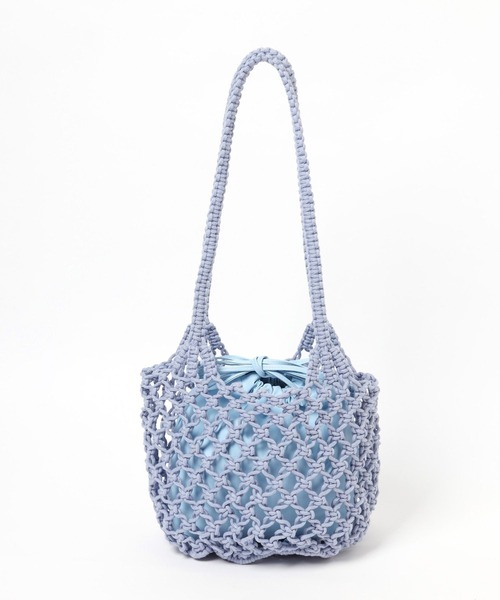 LOWRYS FARM(ローリーズファーム)の「マクラメキンチャクツキトート 284437(トートバッグ・レディース・ブルー/アイボリー/ピンク・FREE)」の5枚目の写真