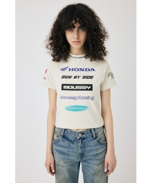 MOUSSY(マウジー)の「HONDA RACING TINY Tシャツ(Tシャツ/カットソー・レディース・ブラック/オフホワイト・FREE)」の18枚目の写真