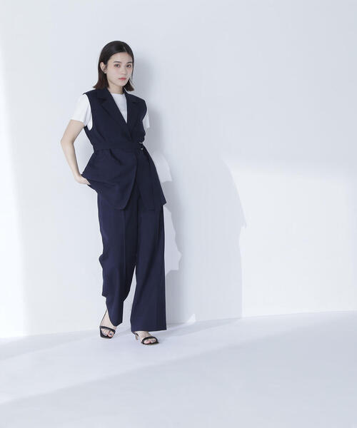 NATURAL BEAUTY BASIC（ナチュラルビューティーベーシック）の「◇セミフレアパンツ（その他パンツ・レディース・ネイビー/ブラウン・SMALL/MEDIUM/P/S）」の9枚目の写真