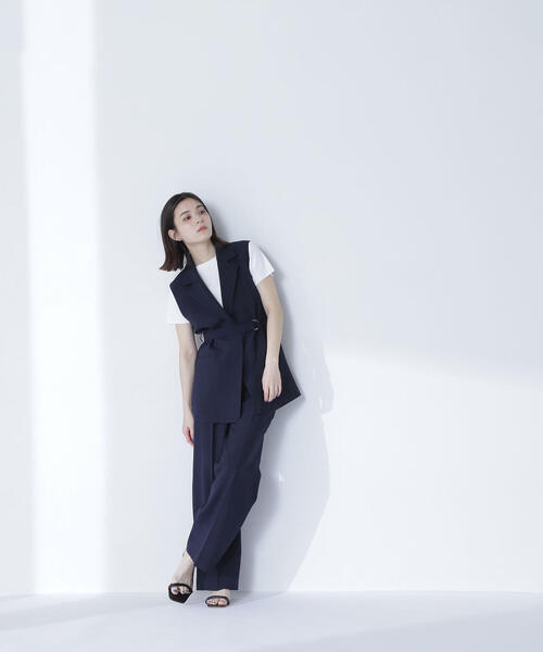 NATURAL BEAUTY BASIC（ナチュラルビューティーベーシック）の「◇セミフレアパンツ（その他パンツ・レディース・ネイビー/ブラウン・SMALL/MEDIUM/P/S）」の5枚目の写真