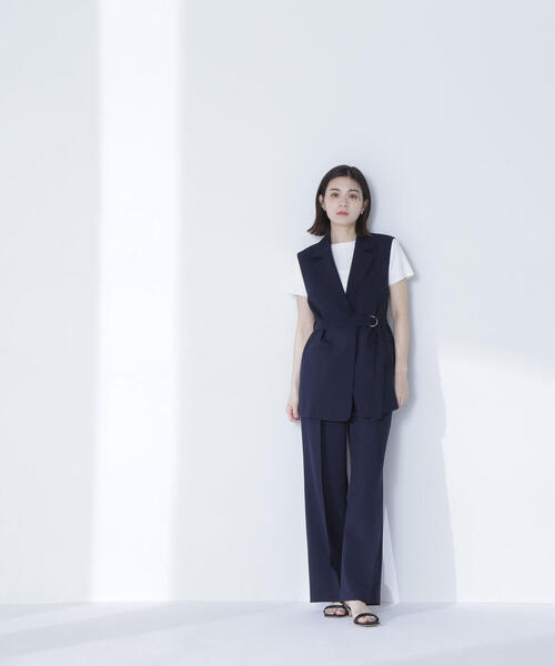 NATURAL BEAUTY BASIC（ナチュラルビューティーベーシック）の「◇セミフレアパンツ（その他パンツ・レディース・ネイビー/ブラウン・SMALL/MEDIUM/P/S）」の2枚目の写真