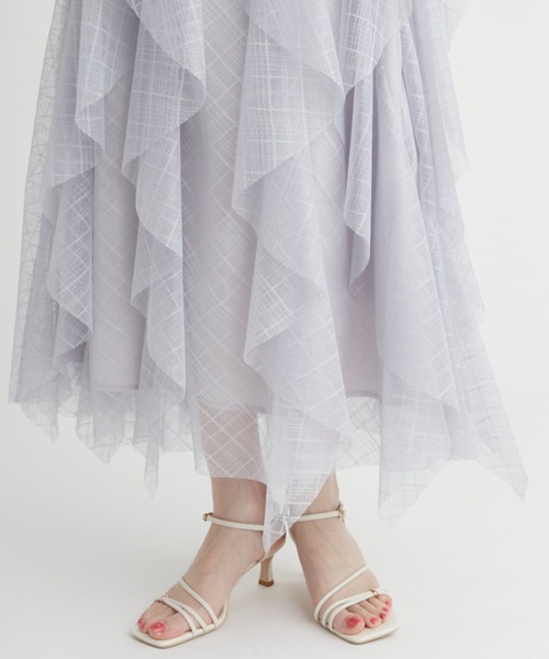 ラッフルスカートニットドッキングワンピ（ワンピース）｜CELFORD