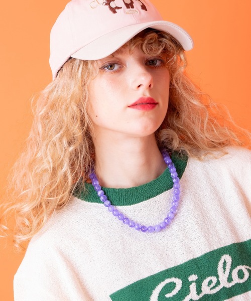 an meets zakka（アンミツザッカ）の「an meets zakka マーブルカラーパールネックレス(40cm)（ネックレス・レディース・ライトブルー/パープル/ブルー/オレンジ/イエロー/ピンク・ONESIZE）」の17枚目の写真