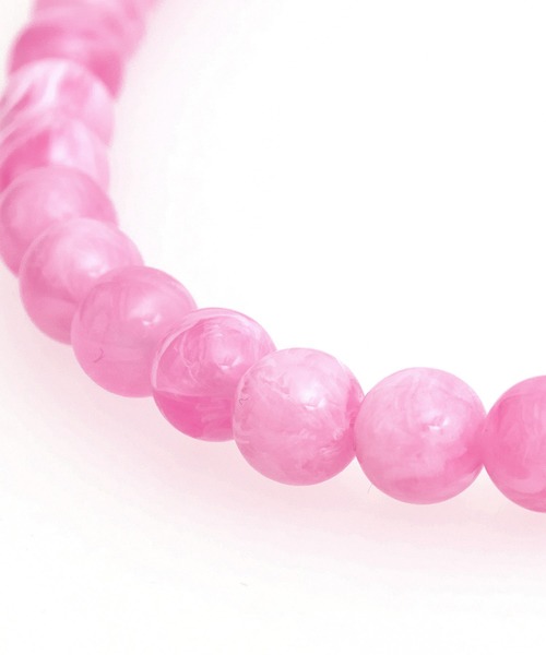 an meets zakka（アンミツザッカ）の「an meets zakka マーブルカラーパールネックレス(40cm)（ネックレス・レディース・ライトブルー/パープル/ブルー/オレンジ/イエロー/ピンク・ONESIZE）」の14枚目の写真