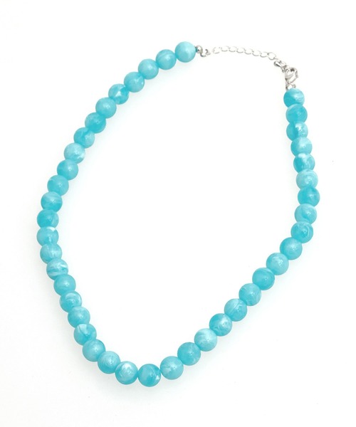 an meets zakka（アンミツザッカ）の「an meets zakka マーブルカラーパールネックレス(40cm)（ネックレス・レディース・ライトブルー/パープル/ブルー/オレンジ/イエロー/ピンク・ONESIZE）」の18枚目の写真