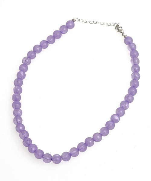 an meets zakka（アンミツザッカ）の「an meets zakka マーブルカラーパールネックレス(40cm)（ネックレス・レディース・ライトブルー/パープル/ブルー/オレンジ/イエロー/ピンク・ONESIZE）」の16枚目の写真