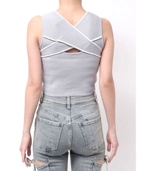 RESEXXY(リゼクシー)の「バイカラーアメスリニット(タンクトップ・レディース・ホワイト/ブラック/ブルー・FREE)」の10枚目の写真