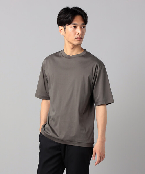 COMME CA MEN(コムサメン)の「和歌山編み コットンスムース クルーTシャツ(Tシャツ/カットソー・メンズ・ブラック/グリーン/ホワイト/チャコールグレー・L/M)」の3枚目の写真