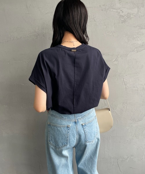 【25春夏新作】【送料無料】0125209101 MICA&DEAL マイカ&ディール SHARON pt Tshirt NAVY ロゴTシャツ 綿100 日本製 大人カジュアル 半袖 MICA&DEAL 【25春夏新作】【送料無料】0125209101 マイカ