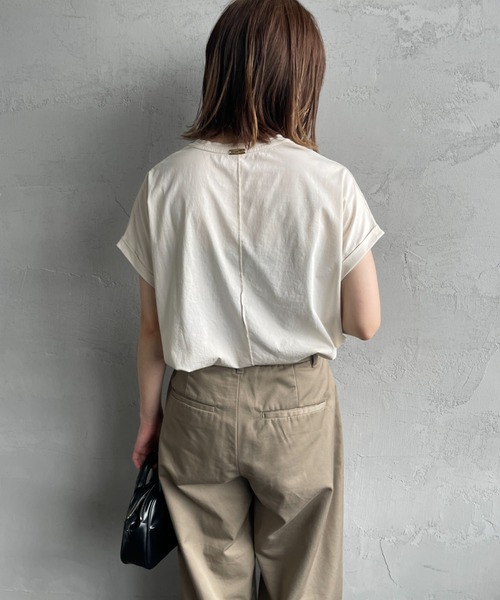 tシャツ 「MICA＆DEAL/マイカアンドディール」 SHARON ロールスリーブロゴプリントTシャツ レディース セール】[MICA&DEAL/マイカアンドディール] SHARON ロール