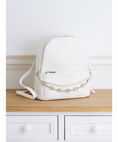 NOEMIE（ノエミー）の「モノグラムエンボスリュック（バックパック/リュック・レディース・ピンク/オフホワイト/ライトグレー・ONE SIZE）」の2枚目の写真