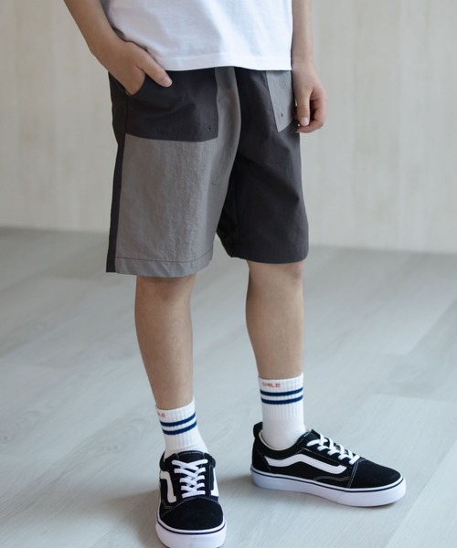 NAVY(ネイビー)の「【 水陸両用 】はっ水 ナイロンショートパンツ 丈夫で軽量(その他パンツ・キッズ・ネイビー/ベージュ/ブラック/カーキ/チャコールグレー・120/130/140/150/160)」の3枚目の写真