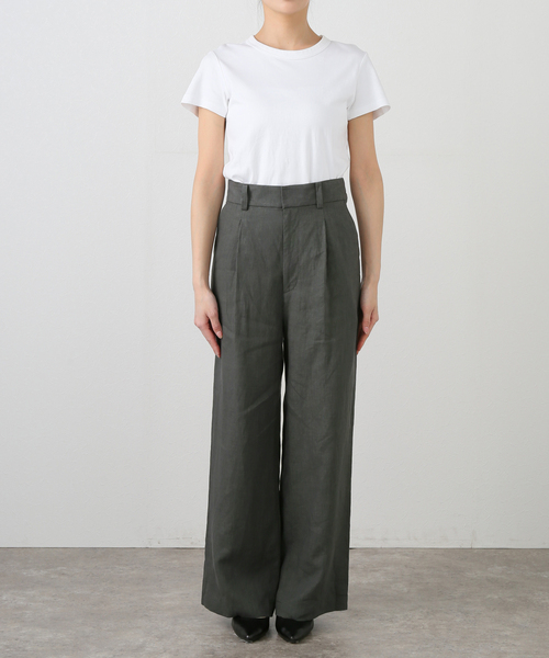 La TOTALITE（ラトータリテ）の「【洗える】TICCA /ティッカ リネンワイドタックパンツ（その他パンツ・レディース・カーキ/ベージュ・36/38）」の18枚目の写真