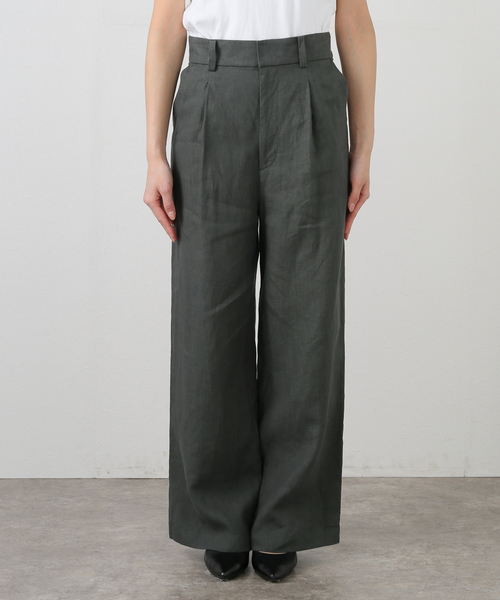 La TOTALITE（ラトータリテ）の「【洗える】TICCA /ティッカ リネンワイドタックパンツ（その他パンツ・レディース・カーキ/ベージュ・36/38）」の4枚目の写真