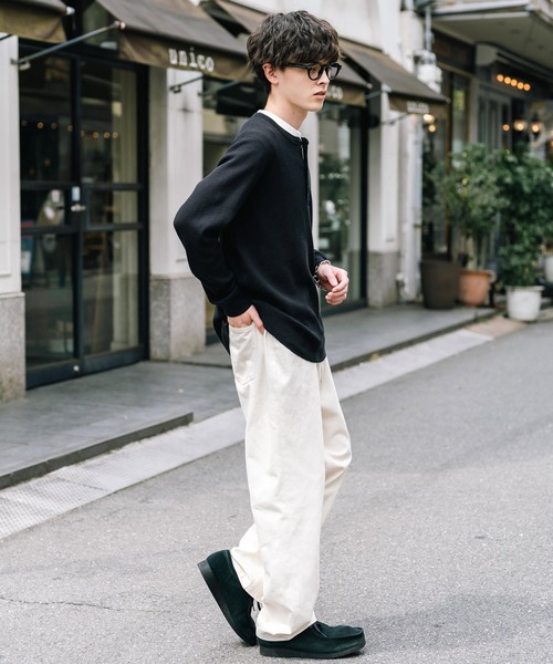 Rocky Monroe（ロッキーモンロー）の「ルーズシルエットワイドデニムパンツ（デニムパンツ・メンズ・ケミカルウォッシュ/ブルー/ダークブラック/ライトブラック/ワンウォッシュ/ブラック/オフホワイト・M/L/XL）」の10枚目の写真