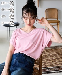 24SS】WOMEN リサイクルベア天 半袖シャツ ピンク 071642000