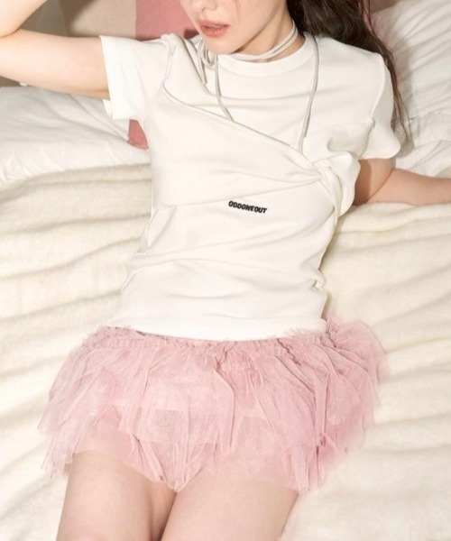 ●●ODDONEOUT●●TUCKING MASH SKIRT TUCKING MASH SKIRT BLACK - ODD ONE OUT